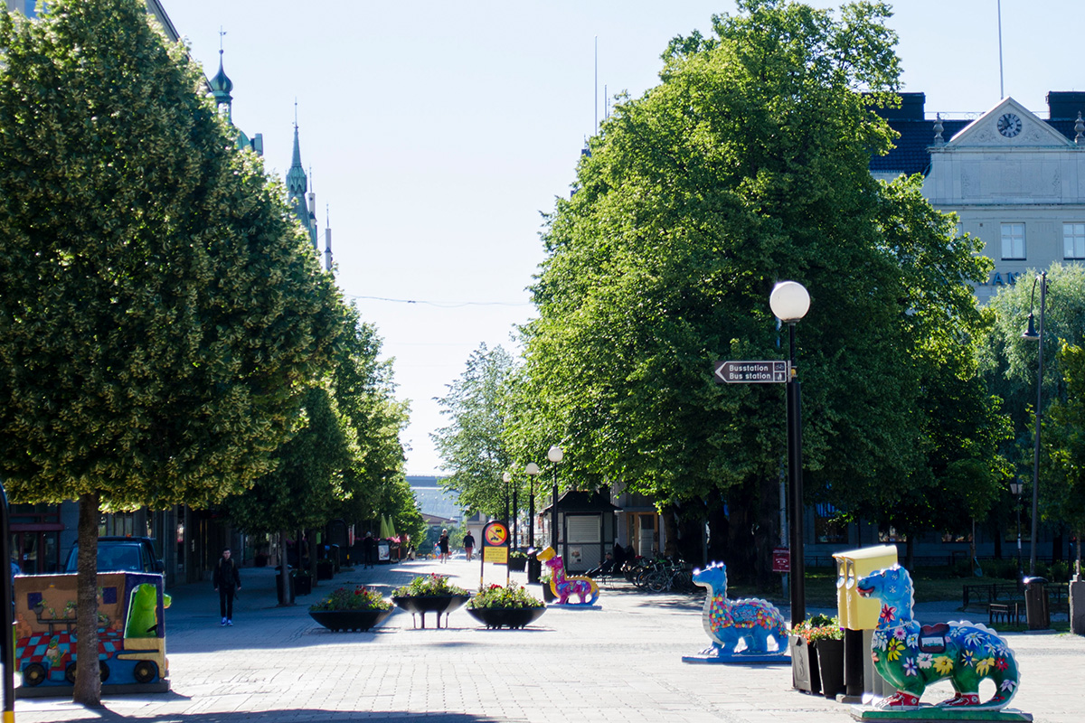 Vy över Storgatan i Sundsvall
