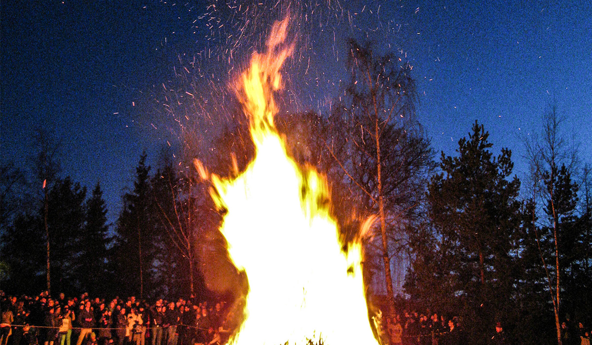 Bilden visar en majbrasa