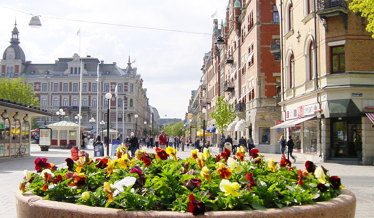 Vy över Storgatan i Sundsvall